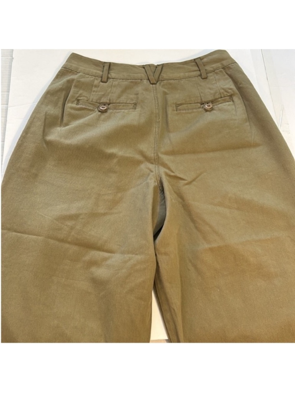 Free People 2 Pants Needed Breaking Trousers pockets 100% cotton in Willow NWT - Picture 5 of 13